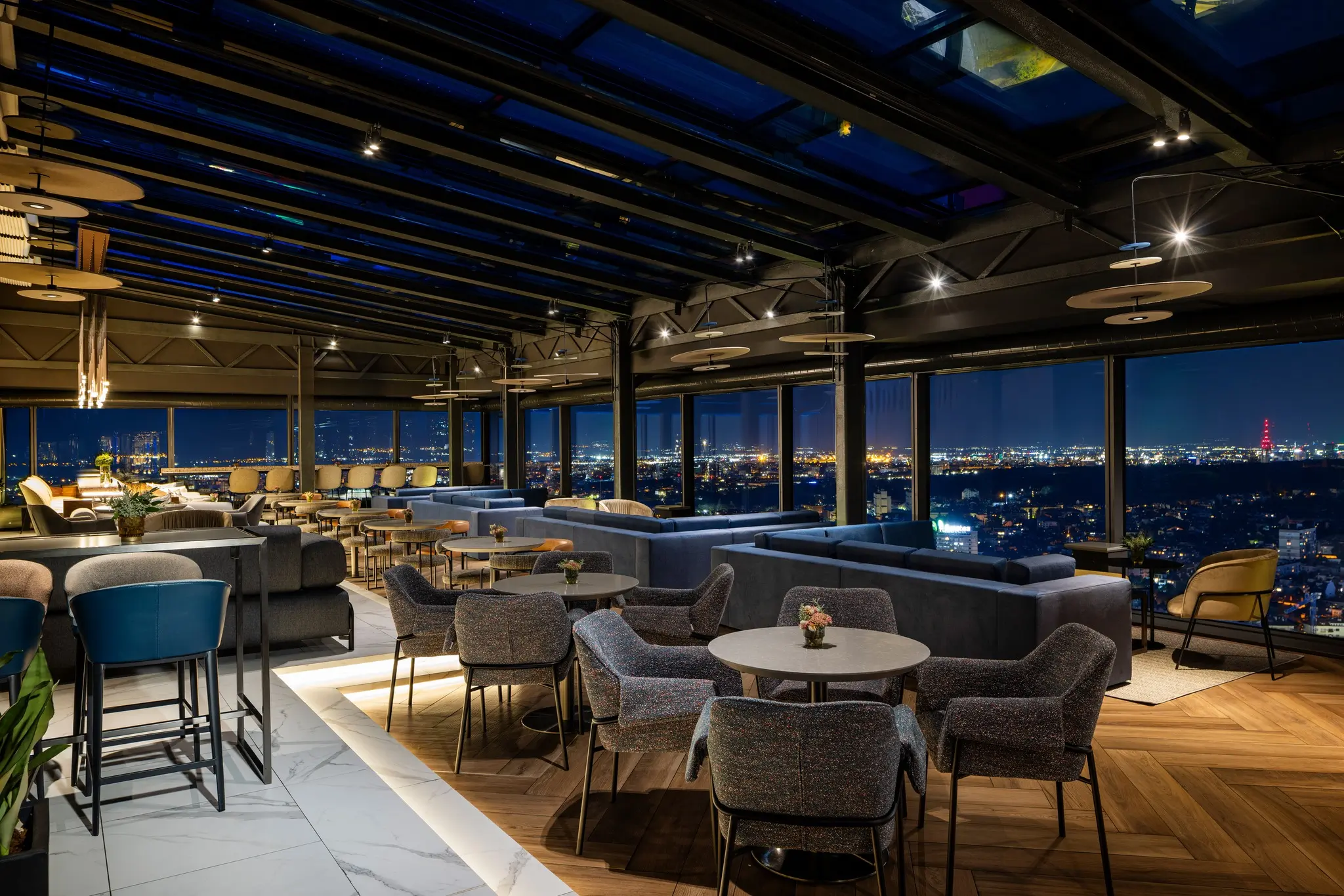 Sofia Night Views From Ozone Sky Bar